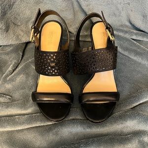 Brand- MICHAEL Micheal Kors , leather upper , rubber outsole , size 7M, 3in heel